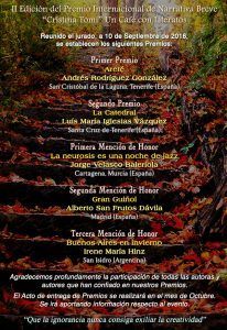 Premios Narrativa Breve 2016